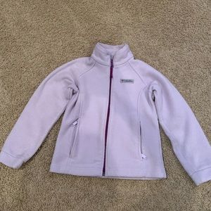 Light purple girls Columbia fleece jacket size S (7/8)